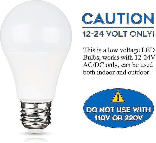 12v E27 9w Kallvitt 6000k Halogen Ekvivalent 75w, Ac Dc 12 Volt 24 Volt E27 Led 4-pack