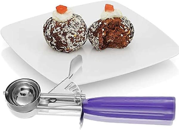 Fruktskopa Dessertsked Rostfri Stålsked för Kalla Drycker Glasskopa, Innerdiameter 40mm (Lila)