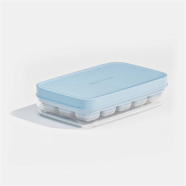6/15 gitter letudløselige mini-isterningbakker, stabelbare mini-isterningbakker med låg Blue 15