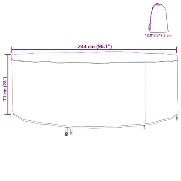 Møbelovertræk Sort 244 x 244 x 71 cm 210D Oxford-stof