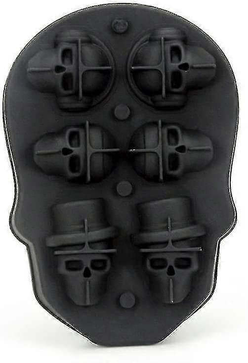 3D Dödskalle Isbitsform Med Lock, Silikon Isbitsformar, Frysfack