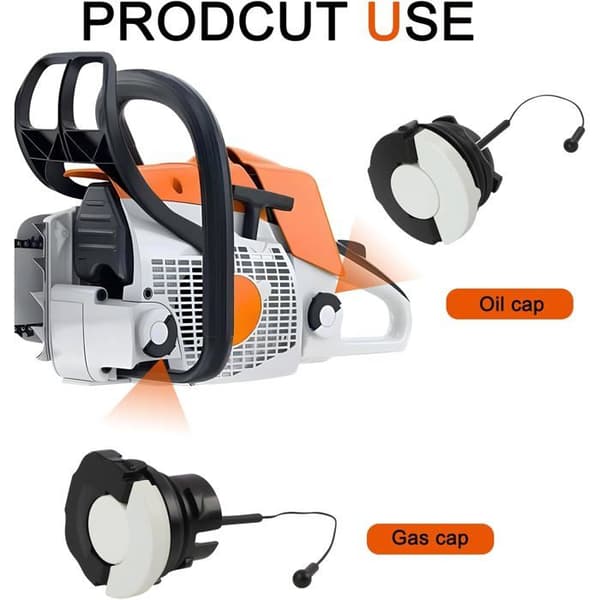 2 drivstoff- og oljetanklokk for motorsager kompatible med MS250 til MS880, robust plast