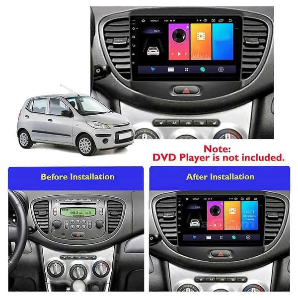 Passer for 2012 Hyundai I-10 9-tommers sentral kontroll navigasjon frontramme Android stor skjerm navigasjon variabel ramme lydpanel