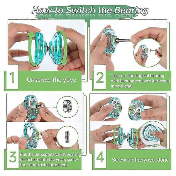 K2 Plus Crystal Responsive Yoyo, Dual Purpose Yo-yo med erstatning ikke-responsiv for viderekomne