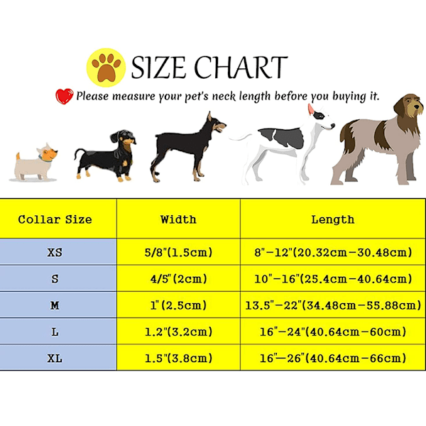 LED-halsbånd til hund, genopladeligt, lysende, justerbart, reflekterende
