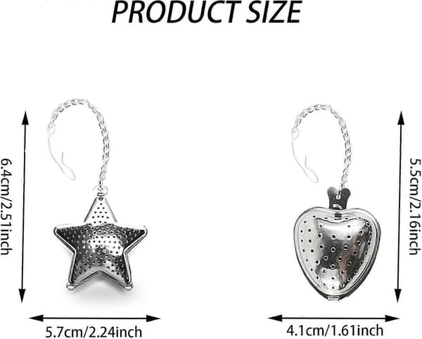 Te-blad Infuser, 304 Rustfrit Stål Te Si Te Infuser Mesh Te Kugle Filter med Kædekrog til Løs Te