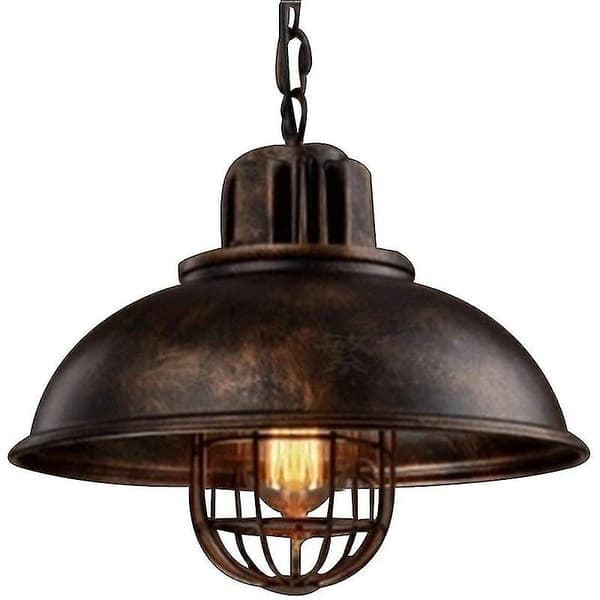 Pendellampe Lysekrone Metallskjerm Loft Stil Vintage Industriell Lysekrone Lampe Pendellampe E27, Rust