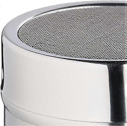 Mel sigte / Flormelis shaker med fintmasket net, rustfrit stål, sølv, 5,5cm*8cm*8cm