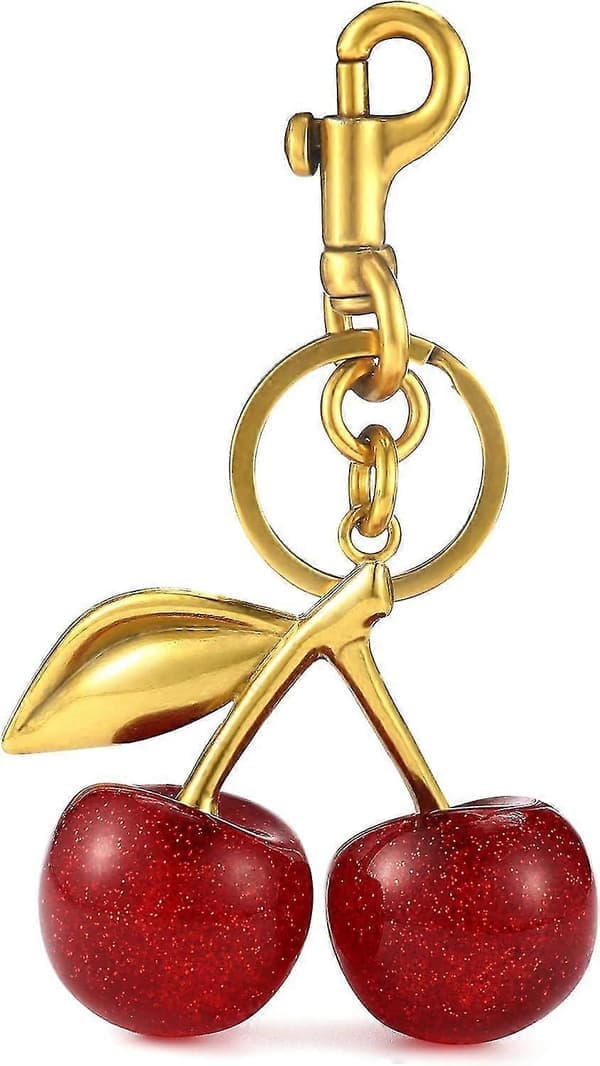 Körsbärsväskcharm, Körsbärsnyckelring Accessoar Plånboksberlock