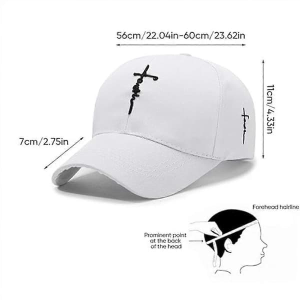 Justerbar brodert baseballcaps for menn og kvinner White