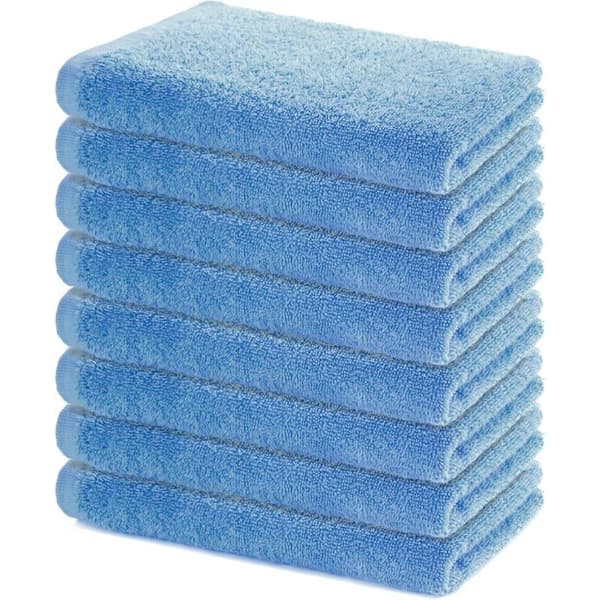 Badehåndkle - Sett med 8 - Bomull - Absorberende - Oeko-Tex - Baderom, Trening - 40x70 cm - B