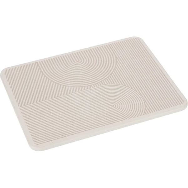 Tørremåtte i diatomit, hurtigtørrende, 40x30x0,9 cm, beige, skridsikre silikonefødder til service