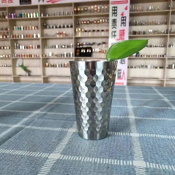 12 oz rustfrie stålkrus for drikke, ekte hamret rustfritt stål tumblerkopp A