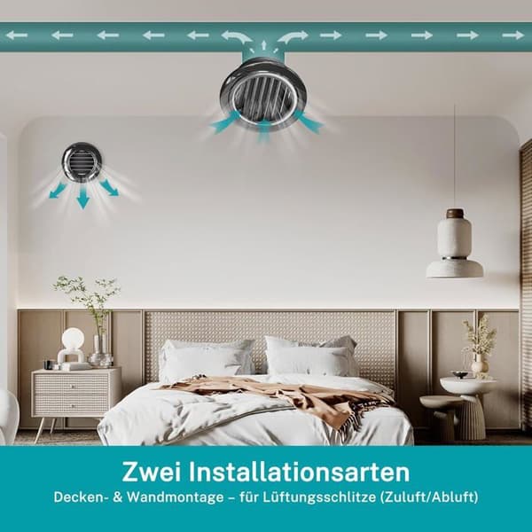 Rund Ventilationsrist 150mm - 1 Styk - Sort ABS - Med Integreret Myggenet - Til Garage, Køkken, Stue