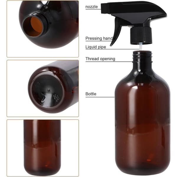 Sprayflaske - 2 stk. - Plastik - 500 ml - Genanvendelig - Have og Hjem - Brun