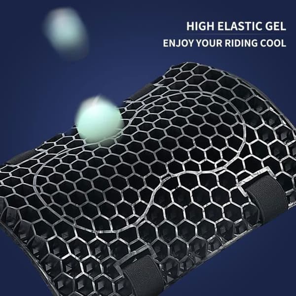 Sædepude - Gel - Motorcykel - 3D bikube - Åndbar - Optimal komfort