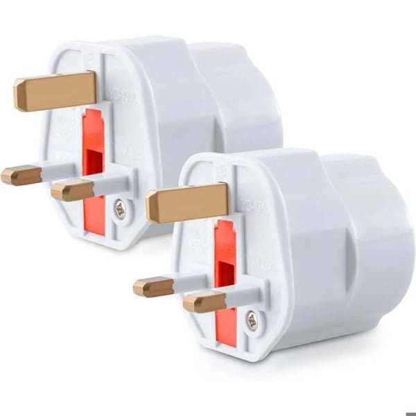 2X UK Stikadapter - Model G - Frankrig til UK Stik - Kompakt Rejsestik - Kompatibel med