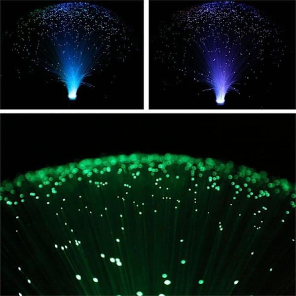 Fiberoptisk lampe / fiberlampe - farveskiftende - 21 cm multi -crash