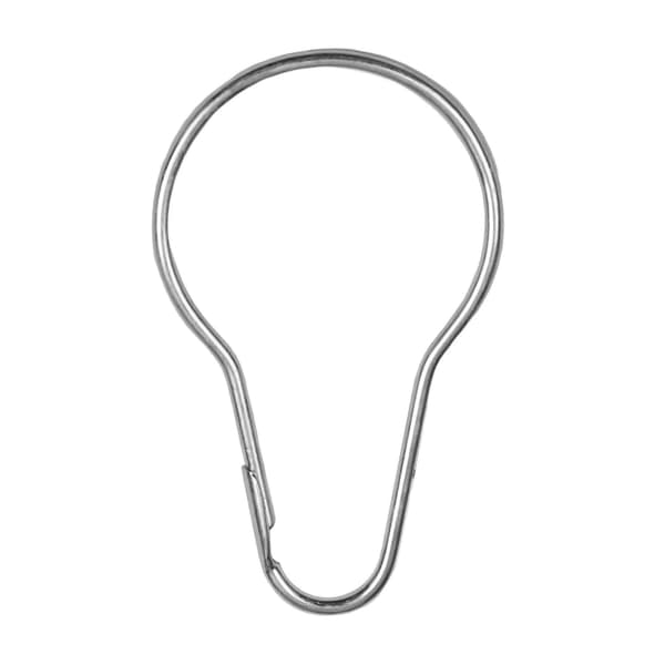 12-pack duschdraperiringar rostbeständig metall Basic för badrumsbruk krom