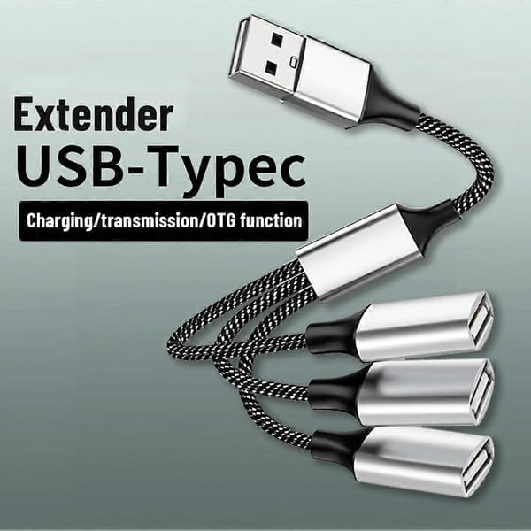 USB til 3 USB 2.0 HUB Dobbelt 4-ports Multi Splitter Adapter OTG til PC Bærbar Surface Tilbehør USB A Forlænger Strøm Data USB 2USB