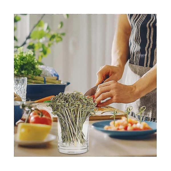 200 st bambu cocktailpinnar bulkdekoration, 4,7 tum bambufruktkabobspett matpinnar bambu