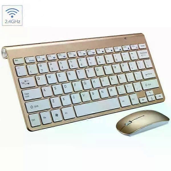 2.4g trådløst tastatur og mus, ergonomisk, bærbart i fuld størrelse, USB-interface, high-end mode sølvhvid Style A