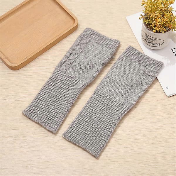 Flerfarvede kashmir fingerløse handsker Grey