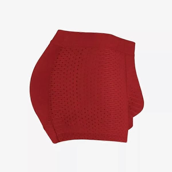 Höftlyftande boxer briefs för män, vadderade underkläder i mesh för män Red XL