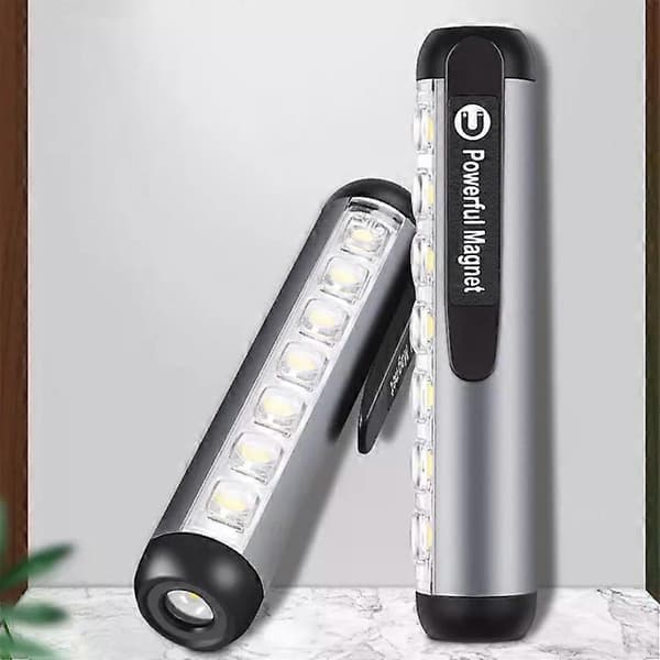Mini LED-taskulamppu ladattava kannettava USB-lataustaskulamppu Silver Mini Light
