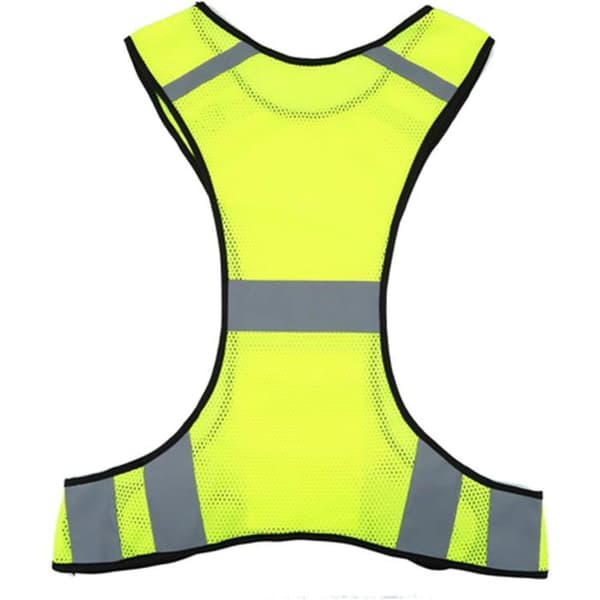 Refleksvest - 1 stk - Polyesternett - Høy synlighet 200m - Sykling, løping, natt - Justerbar størrelse