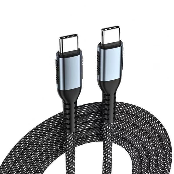 240W-kabel [2M, 2-pakning] Hurtigladekabel, Nylon Type C-ladekabel for iPhone MacBook iPad Samsung S24 S23 Note 20 Pixel Dell bærbare datamaskiner osv.