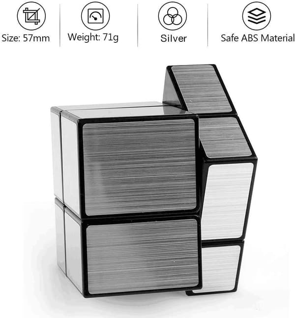 Shengshou Mirror Cube Speed Cube -setti, Magic Cube Puzzle Cube Mirror Blocks Bundle Epäsäännöllinen Speedcube Epätasainen 3D-palapelikubilelut hopea (2 kpl)