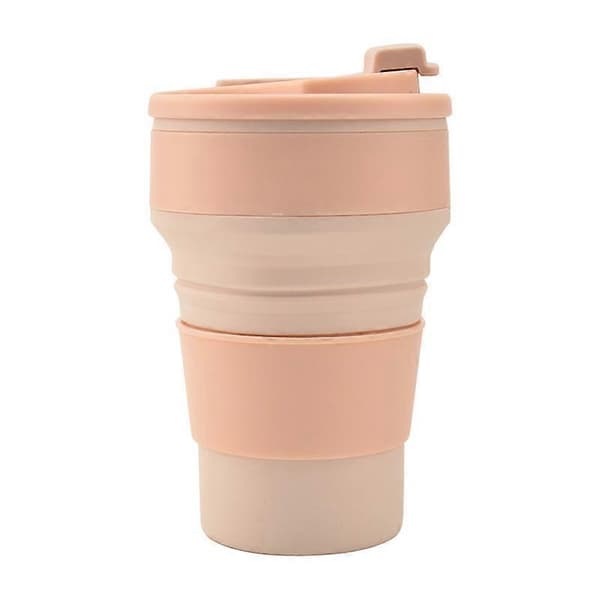 Vikbar campingmugg, läckagesäker vattenmugg med lock, silikonkaffemugg, vandring, resor, picknick Lotus Powder 500ML