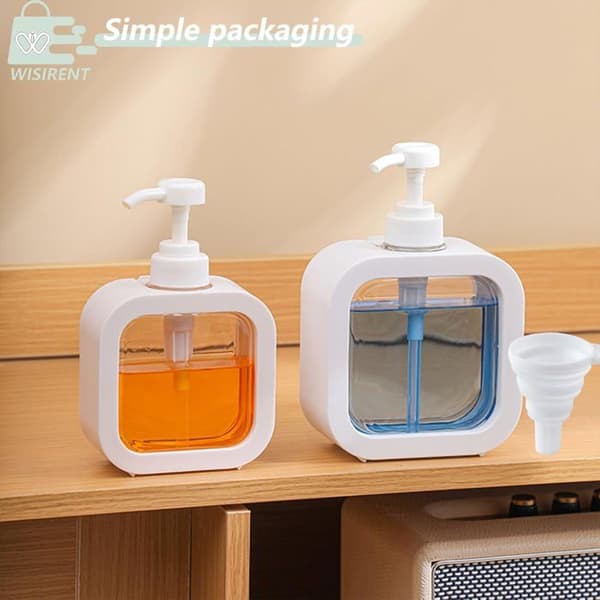 Flytande tvålpumpar - 2 delar - Transparent plast - Läckagesäker pump med tratt - Kök Badrum