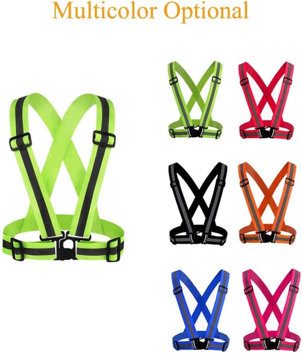 2-pack reflekterande väst justerbar säkerhet Hi Vis hög synlighet sportutrustning för utomhuslöpning cykling vandring pink