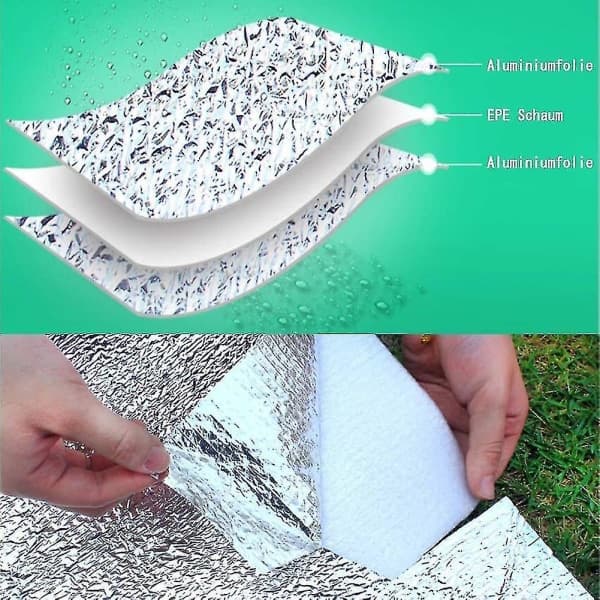 Liggeunderlag Isolasjonsmatte Skum for camping, termisk teltgulvbeskyttelse isolasjon 2MX2M