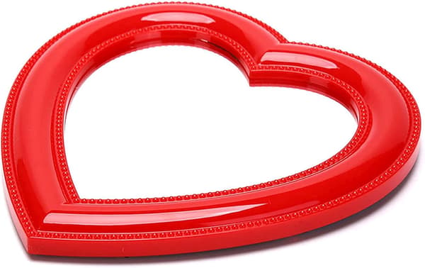 Hjärtsminkspegel Kosmetisk spegel Vägg Bordsspegel Sovrumsspegel, Present 17,5*18,5cm Red