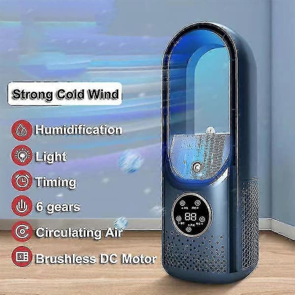Luftkøler LED Display Aircondition Befugtning Elektrisk Ventilator 6 Hastigheder Støjsvag Timer Ventilator Befugter