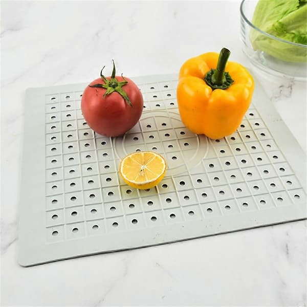 Fyrkantig underläggsmatta, rund diskbänksmatta, avloppsmatta, diskbänksmatta White Rectangle