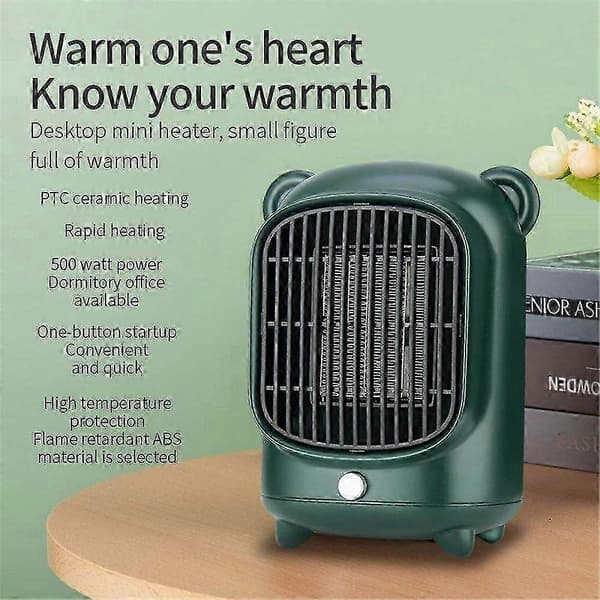 Mini Elektrisk Rumvarmer Ventilator Bord Keramisk PTC Luftvarmer Til Hjemmekontor Varmeapparat EU Stik