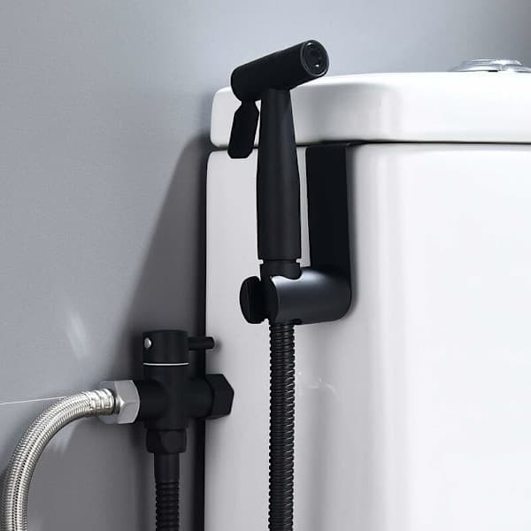 3-vejs omskifterventil i messing afspærringsventil 3/8 \"-1/2 \" adapter til toiletrør, sort