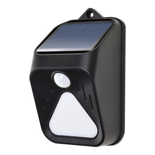 Solar bevegelsessensor alarm lampe utendørs solcelle sirene Black