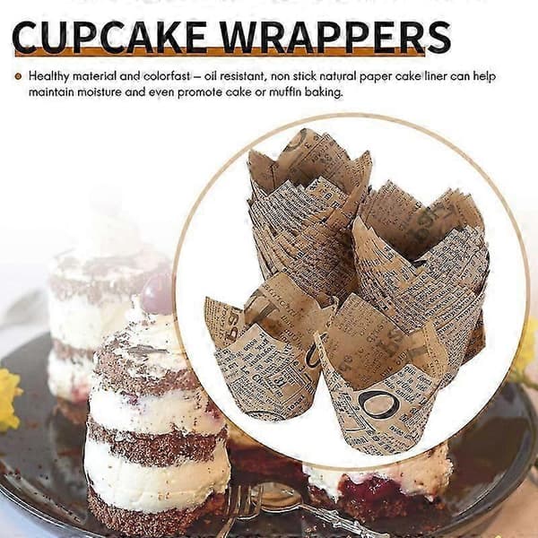 150 stk. Cupcakeforme Bagekopper Muffinform Fedtbestandigt Papir Cupcake Wrappers til Bryllup, Bi