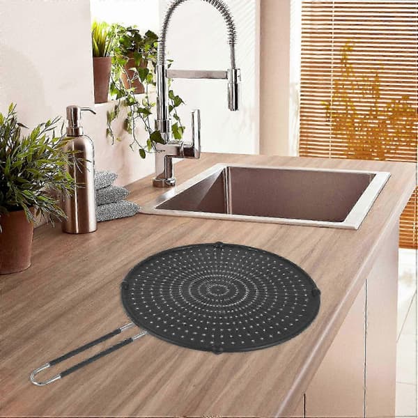 32 cm silikon sprutbeskyttelse non-stick oljefettpanne lokk for stekepanne matlaging silikon