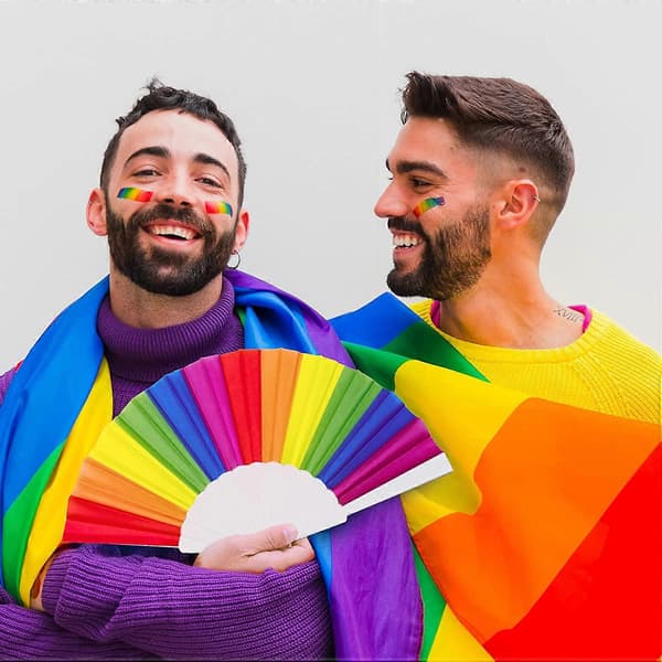 Regnbuevifter, 12-pakning Pride-vifter, Regnbue LGBTQ bærbare foldevifter, Foldehåndvifter Festdekorasjoner