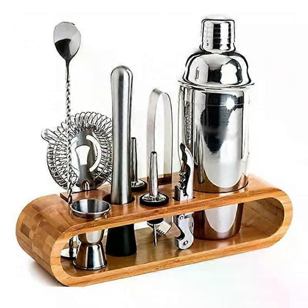 750 ml Mixology Bartender Kit Barsæt med stativ Perfekt hjemmebartender-sæt Martini Cocktail Shaker Sæt Barudstyr 400ml Shaker Cup