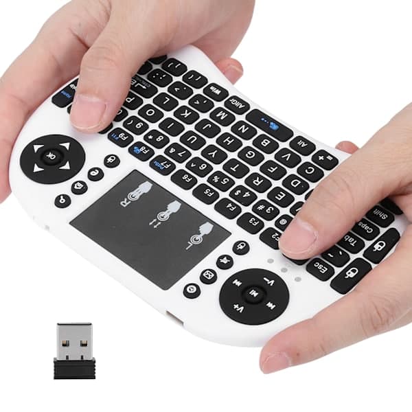 Mini Trådløst Tastatur Flymouse 2.4G Multimedia Touchpad Berøringstastatur Hvit