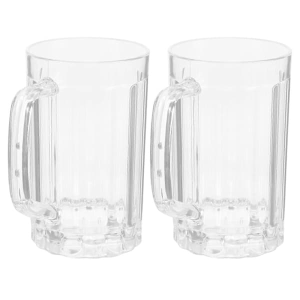 2 st 500 ml transparent ölsejdel i plast, juicekopp, hushållsvattenkopp
