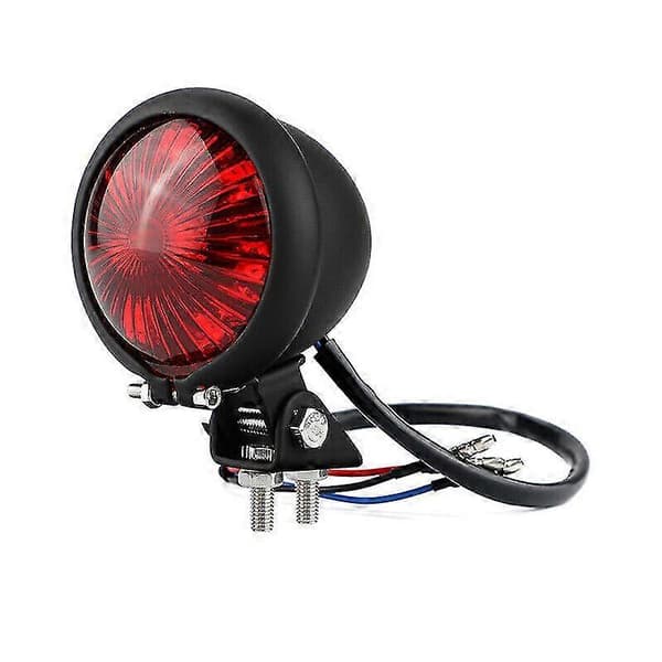 Motorcykel LED Baglygte Bremsestoplampe LED Baglygte til Chopper Cafe Sort