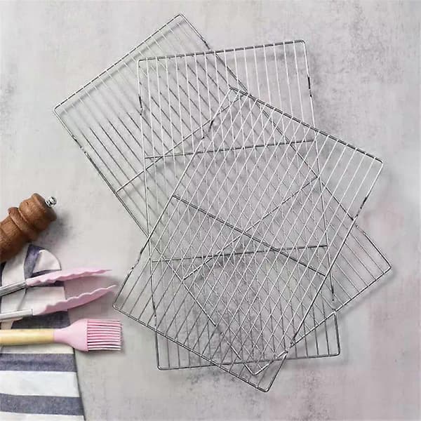 Rustfrit Stål Måtte Net Gitter Form Rektangel Grill Grillnet Udendørs Madlavningstilbehør Style C 3PCS
